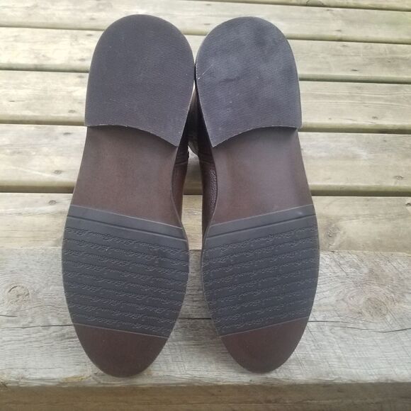 Vintage 90s y2k Eddie Bauer High Definition Brown Leather Equestrian Tall Boots - Picture 8 of 10